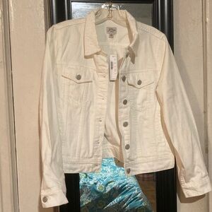 J. Crew Cream/Off-White Denim Jacket